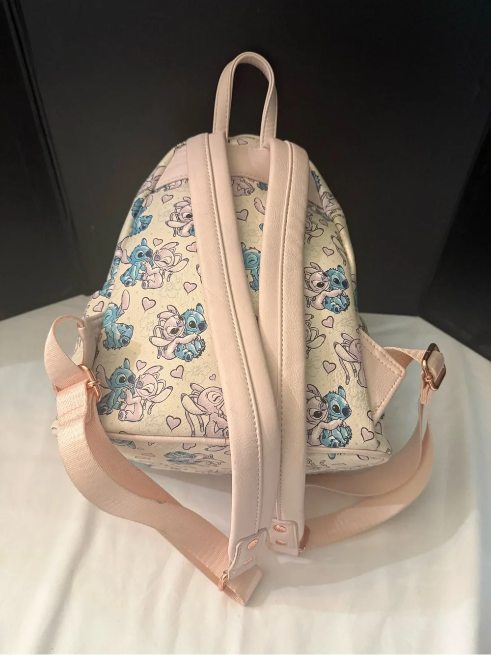 Loungefly Cream & Blue Stitch Pattern Kids Mini Backpack